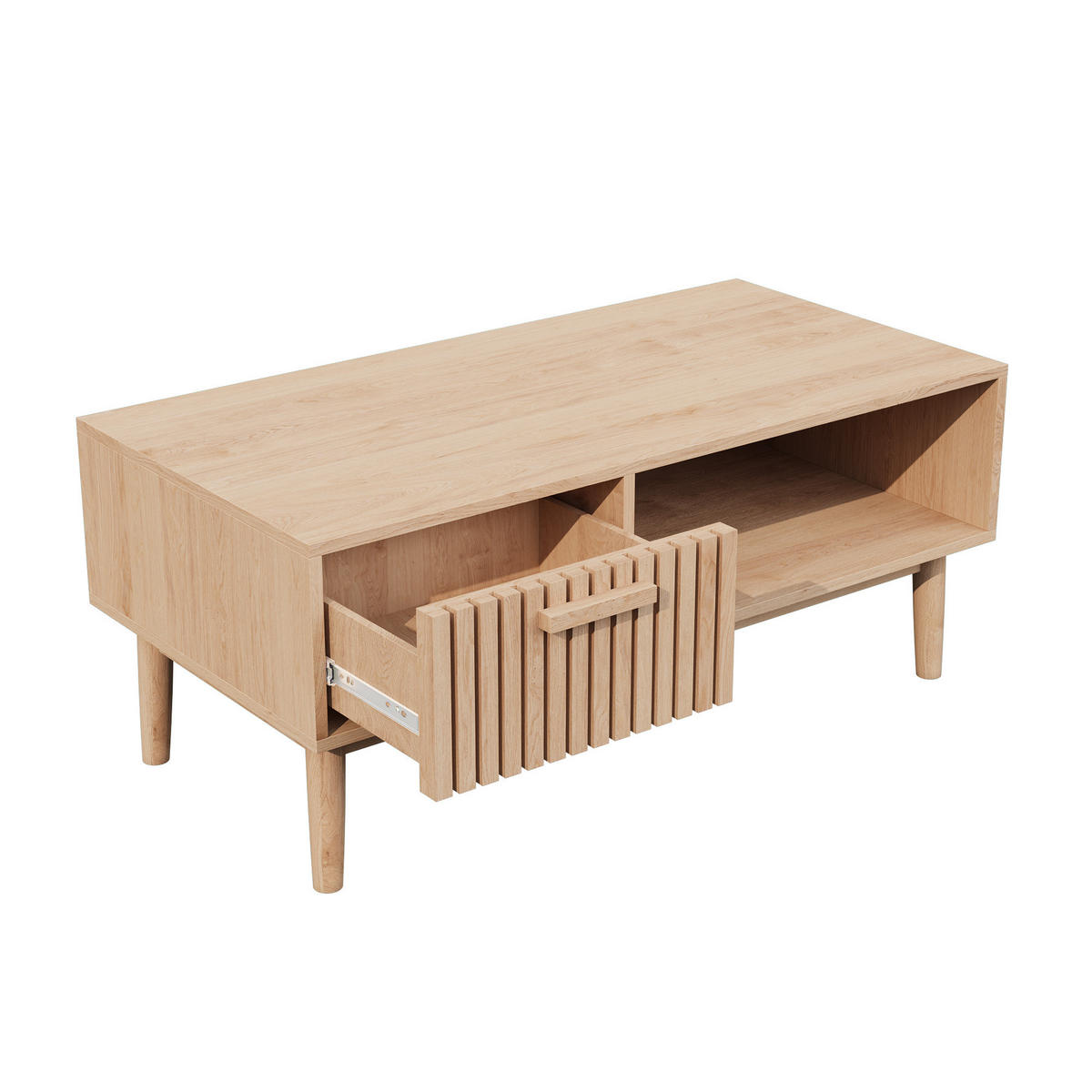 TV LOWBOARD 100x50x43 cm Holz Natur modern - Goldfarben, Holz (100/43/50cm) - LEBENLANG