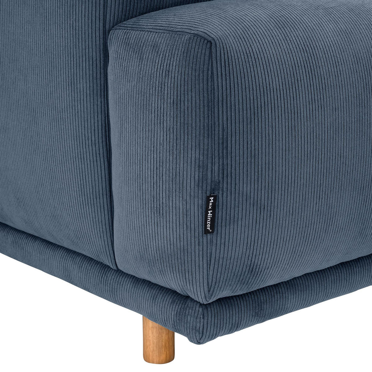 ECKSOFA mit Longchair links Kattryna Cordstoff blau - Blau, Kunststoff (133/283cm) - 58aufmkessel