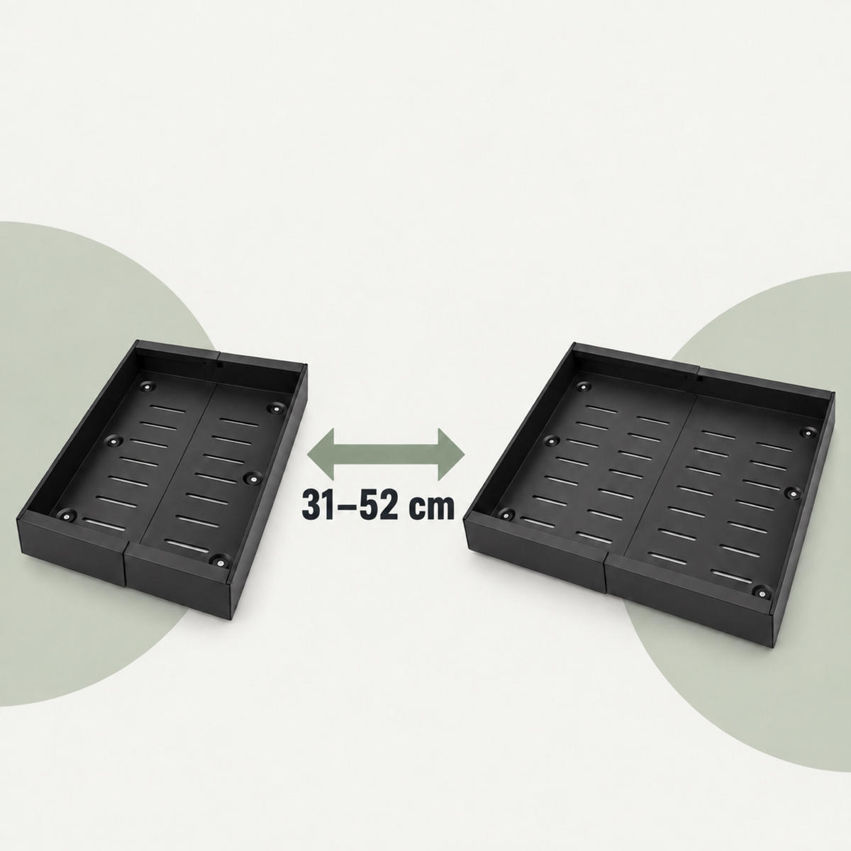 LÅDA Svart 1-pack metall teleskopisk utdragbar självhäftande - Svart, Metall (52/7.5/53cm) - Relaxdays