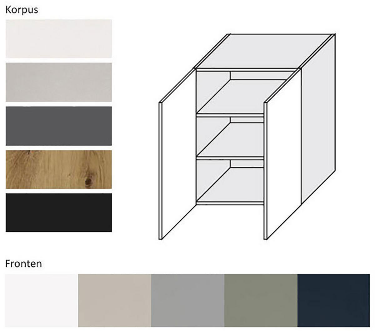 HÄNGESCHRANK Oslo W3/60 Weiß / Kaschmir Matt 60 / 32,5 / 72cm - Kaschmir/Weiß, Holz/Holzwerkstoff (60/72/32.5cm) - Feldmann-Wohnen