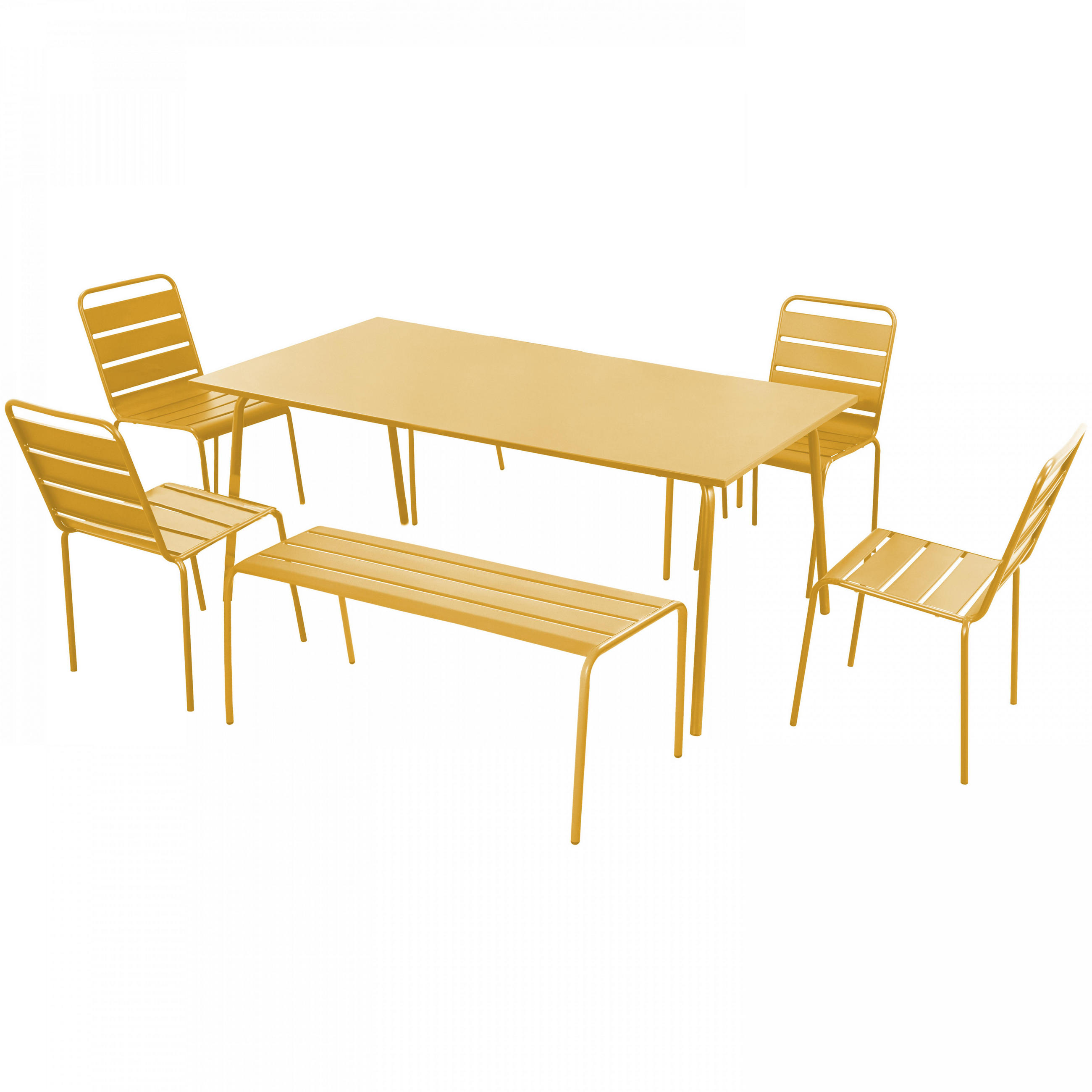 GARTENSET 7-tlg., Gelb - Gelb, Metall - Oviala