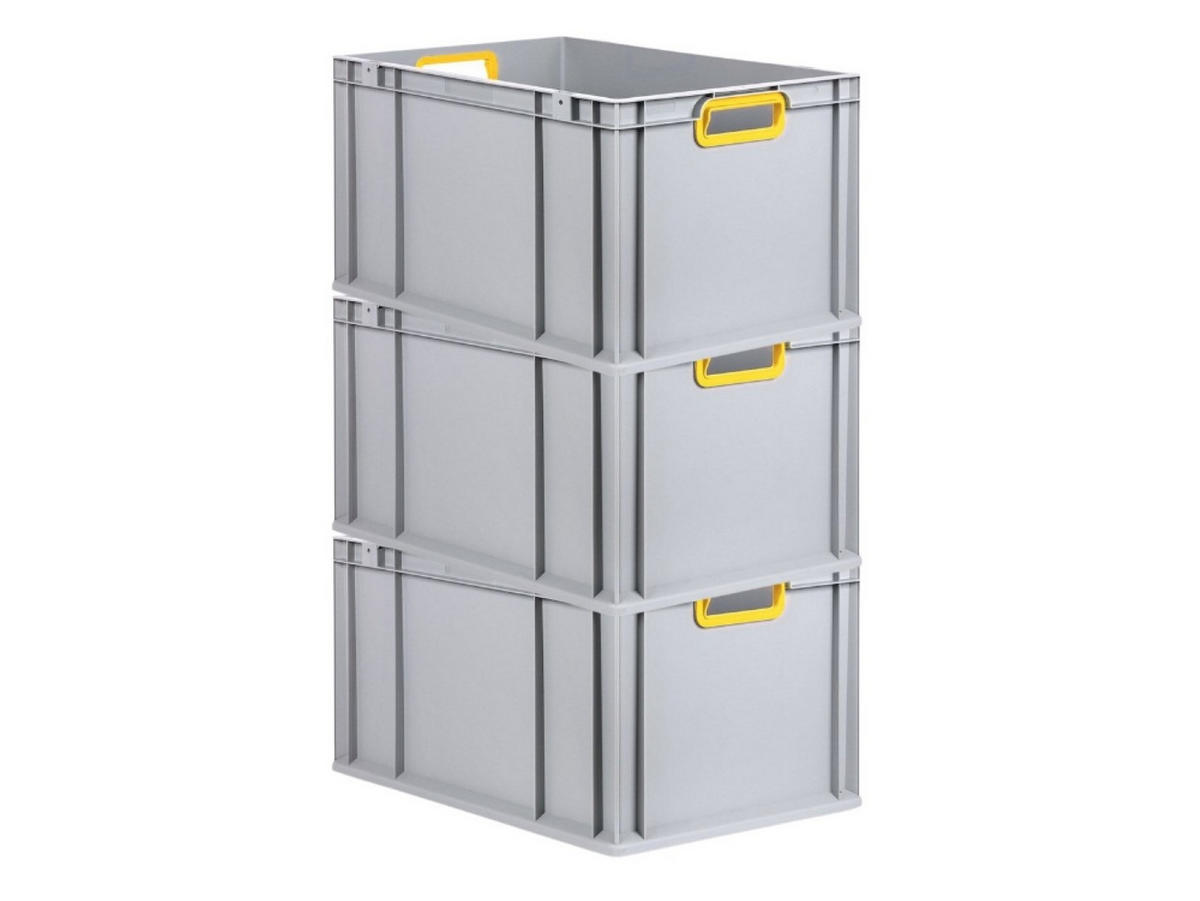 EUROBOX 3x Nextgen Color 32x40x60cm 65 Liter Griffe Gelb Offen - Gelb, Kunststoff (40/22/60cm) - PROREGAL