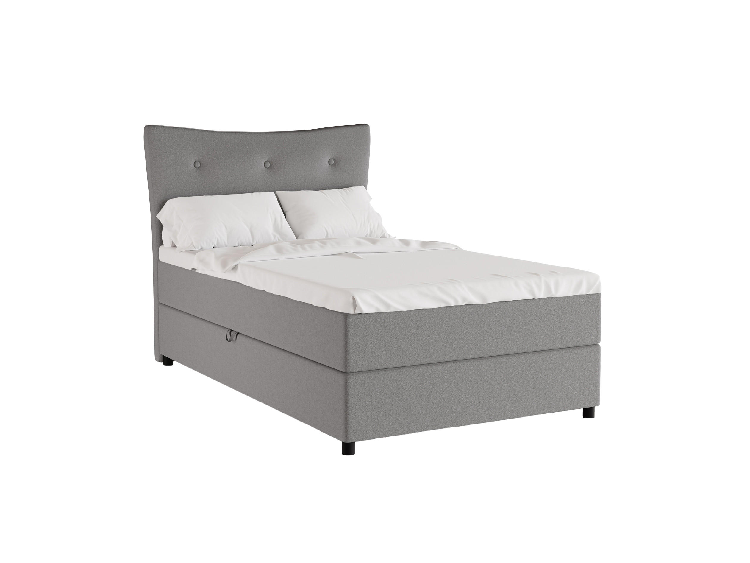 BOXBETT Nevada 120x200 cm Polsterbett mit hochwertiger Bonell-Matratze und Topper - beige - Beige, Holz (120/200cm) - Homesy