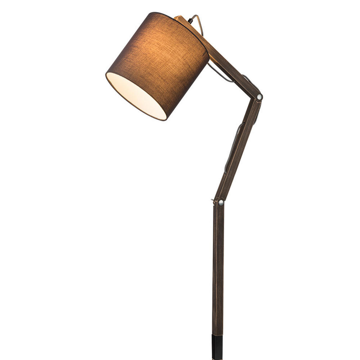 LED STEHLEUCHTE Mattis Schwarz Metall - Schwarz, Holz (75/25/172cm) - Globo Lighting