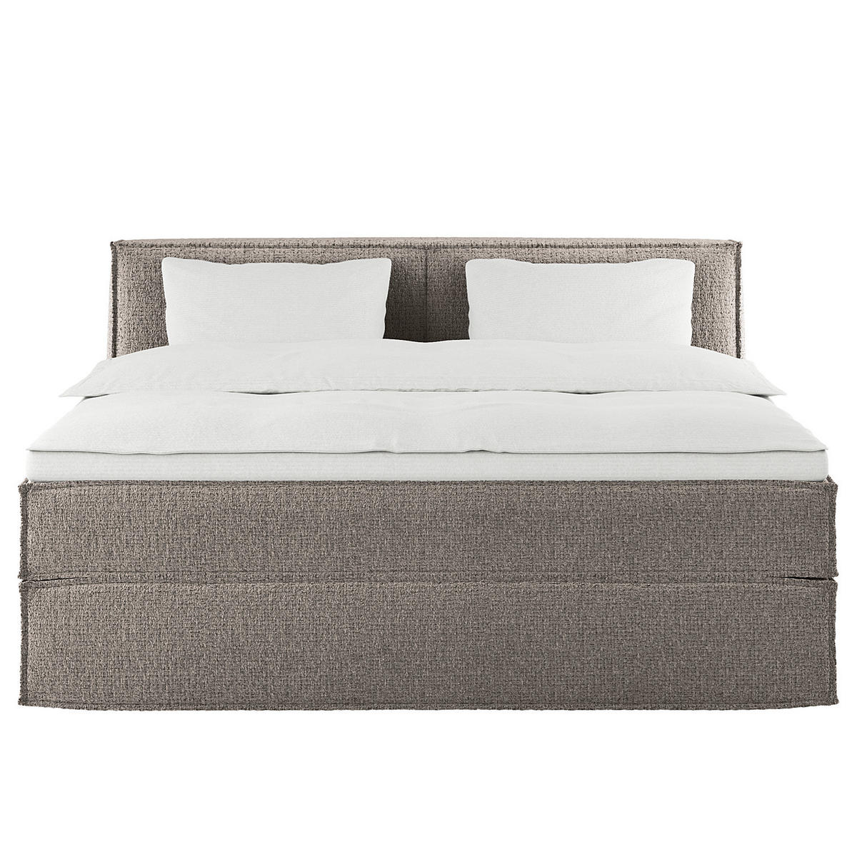 BOXSPRINGBETT mit Kopfteil - Premium - Grau, Textil (200/200cm) - home24