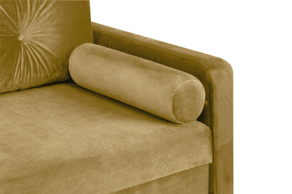 3-SITZER-SCHLAFSOFA ERISO mit weiche Sitzfläche und hohe Rückenlehne, Velour-Stoff, honig - Braun/Honig, Textil (220/80/100cm) - KONSIMO®