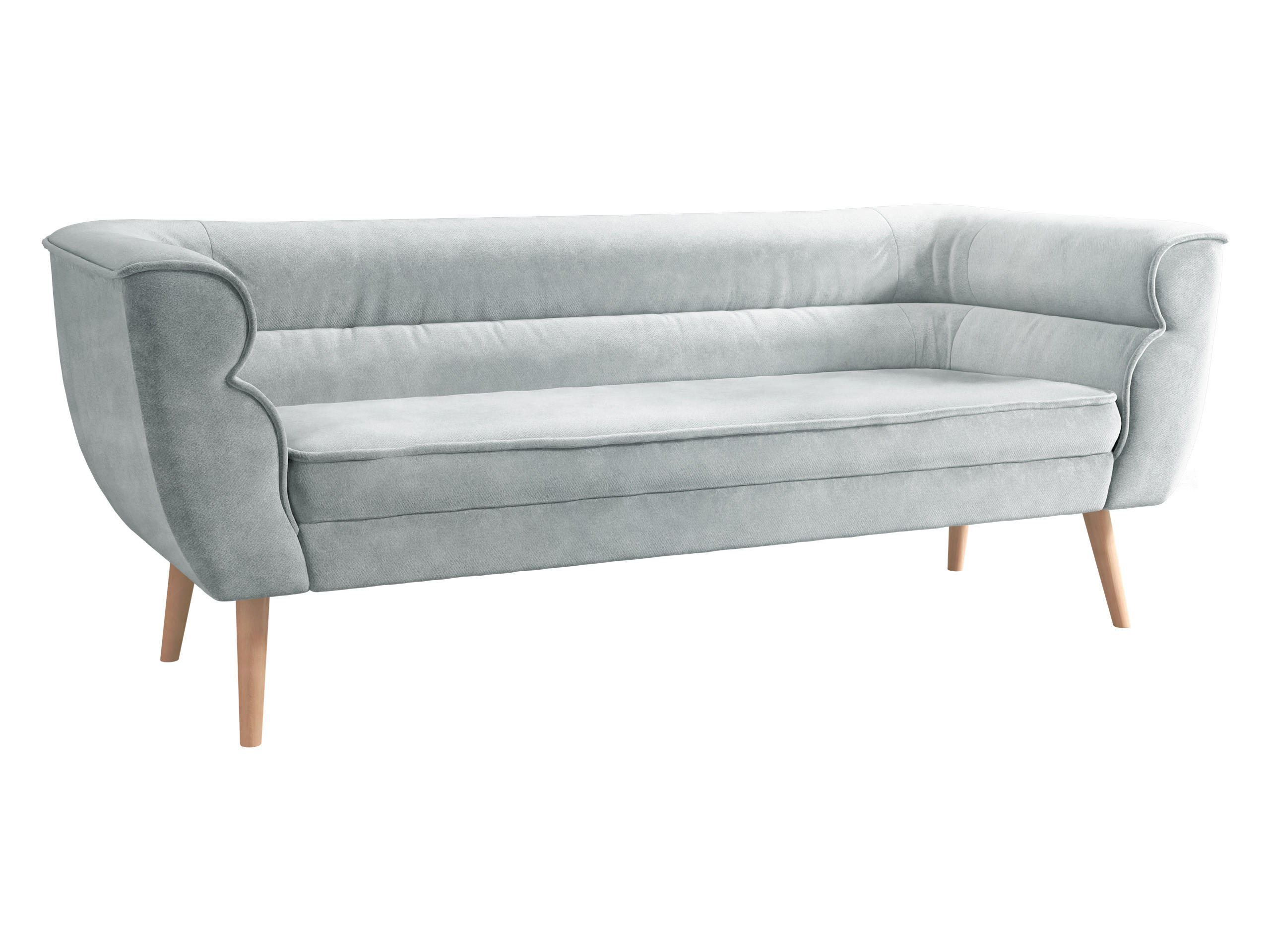 SOFA Bal 3 - Hellgrau/Naturfarben, Holz/Textil (182/75/74cm) - MIRJAN24