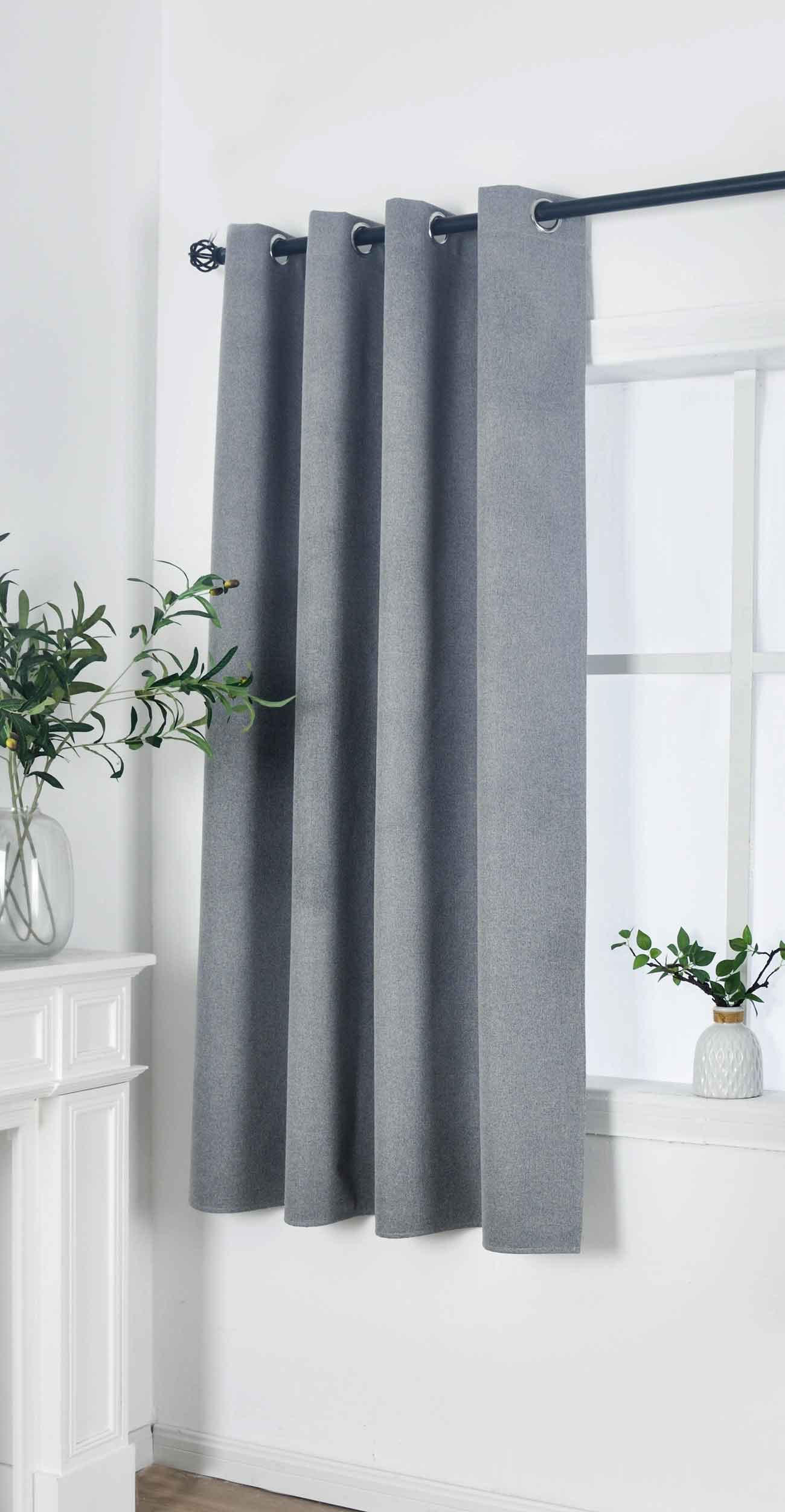 VORHANG MÜNCHEN DARK HxB 175x145 cm Grau - Grau, Textil (145/175/175cm) - Gardinenbox