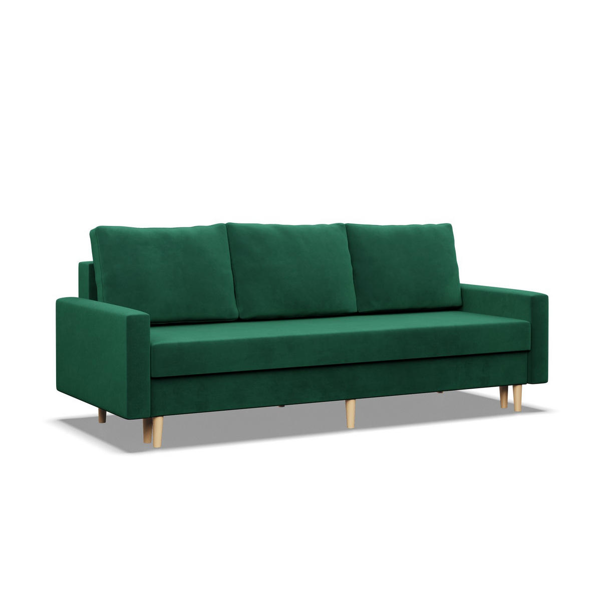 SOFA 3-SITZER MIT SCHLAFFUNKTION BLANK, Grün - Grün, Textil (212/88/92cm) - Mebligo