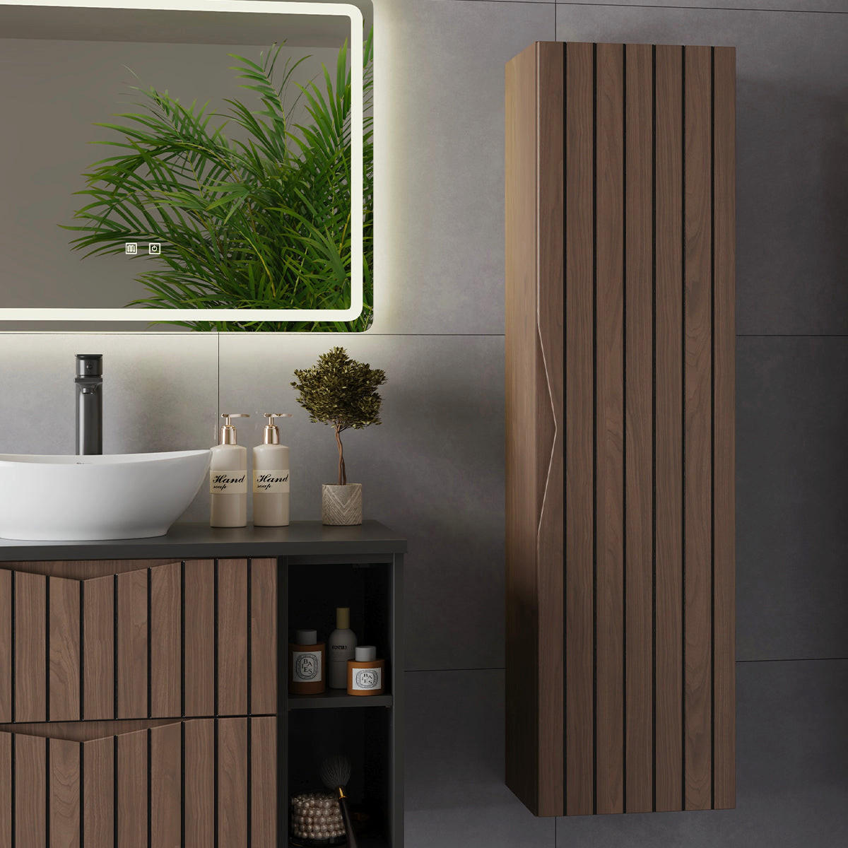 DONJI ELEMENT ZA UMIVAONIK 80.6cm Siena Drvo i crno - smeđa, drvni materijal (80.6/52.2/46.5cm) - Petits-meubles
