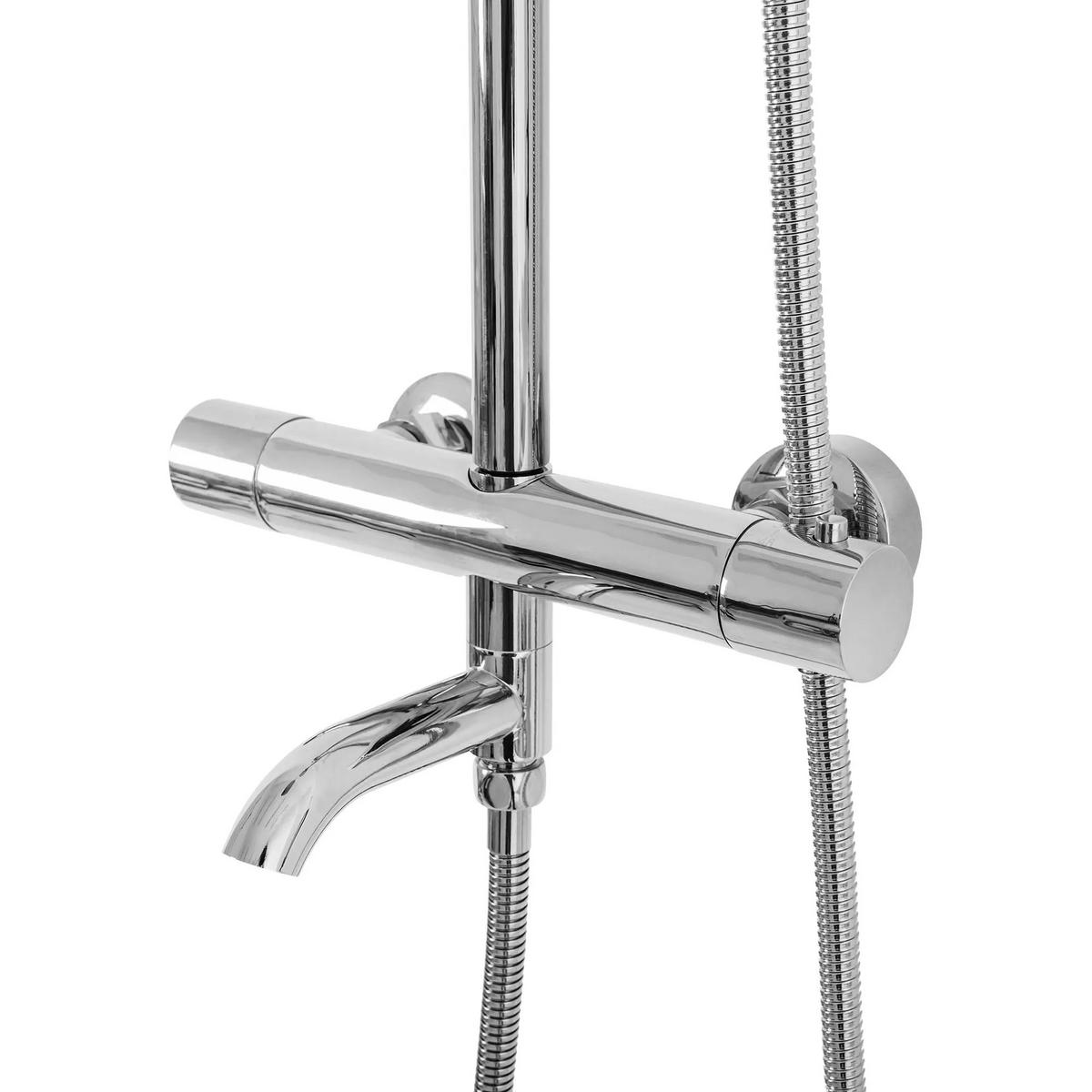 THERMOSTAT Duschset Rea Lungo Chrome - Chromfarben, Metall (26.5/117/45cm) - REA