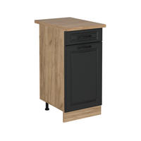 KÜCHENUNTERSCHRANK R-Line Anthrazit Landhaus 40 cm , AP Eiche - Honigeiche/Anthrazit, Holzwerkstoff (40/81.6/60cm) - Vicco