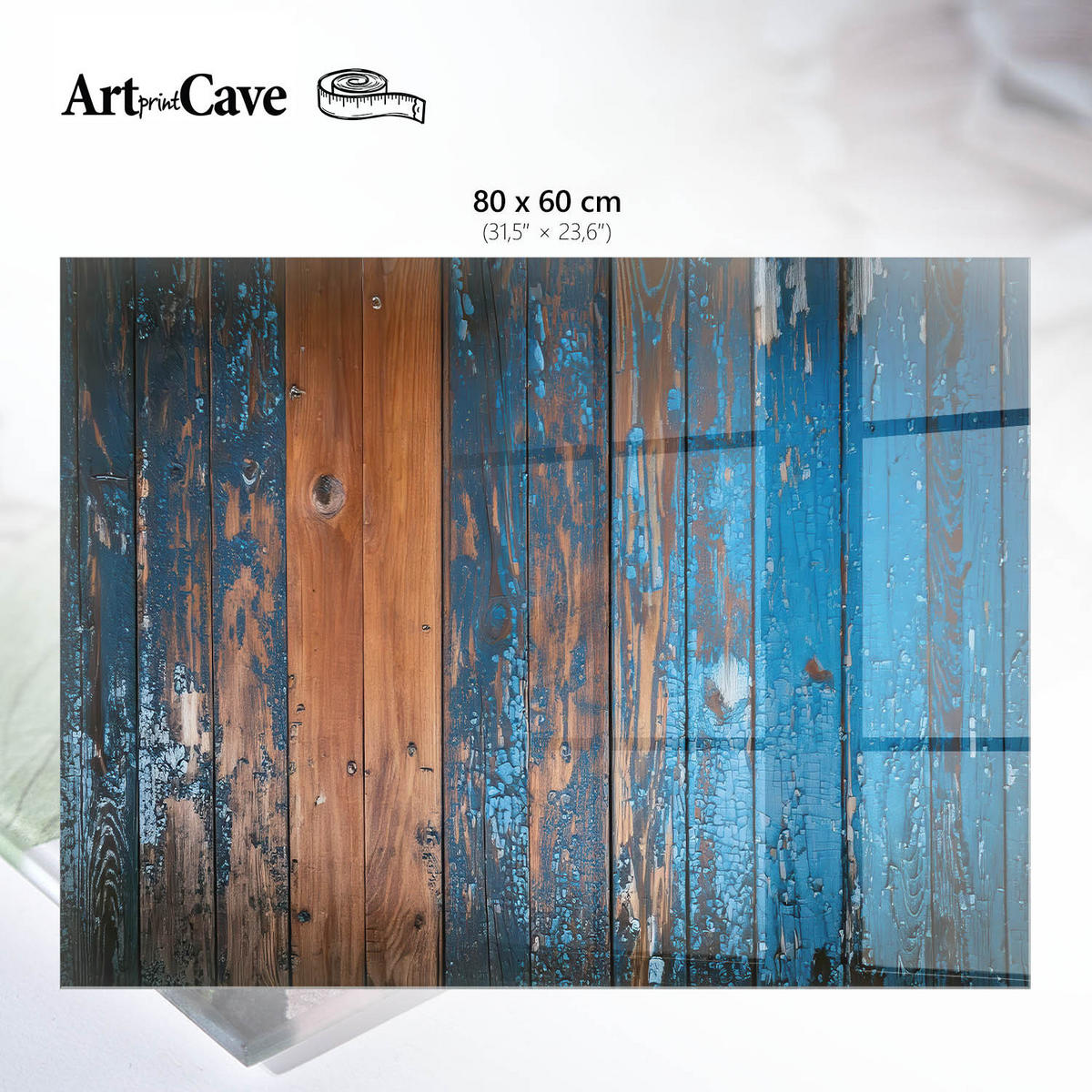 GLASPLATTE 80x60 cm – Rustikales Holz - Braun, Glas (0.4/80/60cm) - ArtPrintCave