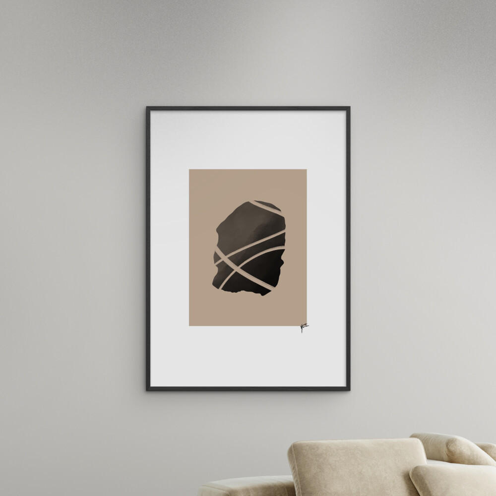 POSTER mit Rahmen N. Atelier - Noir Signifie - Schwarz, Holz/Papier (70/100cm) - Poster&Frame