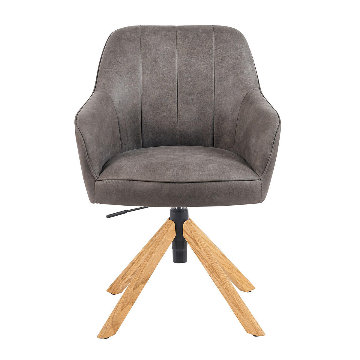 BÜROSTUHL Mika-Jaro - Honigeiche/Taupe, Eichenholz/Holz (60/88/65cm) - DUBI Möbel