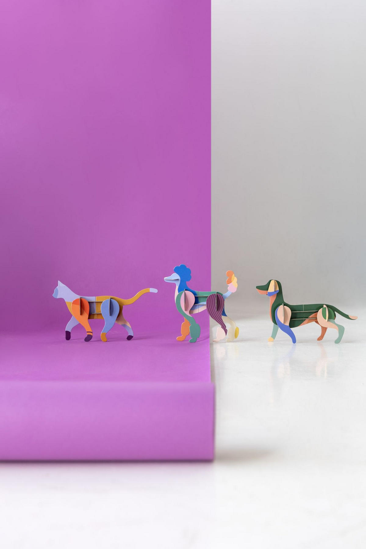 WANDSKULPTUR Bunt 6,5/22 cm - Multicolor, Wellpappe (6.5/22/22cm) - KUNSTLOFT