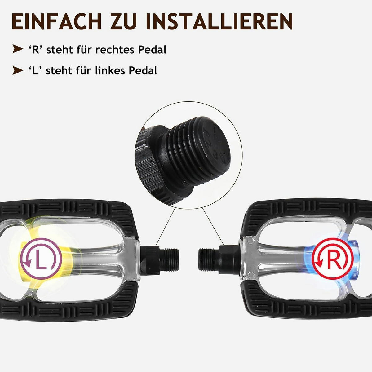FAHRRADPEDALE Aluminium & Gummi Braun mit Reflektoren - Braun, Metall (8/1.5/12.5cm)