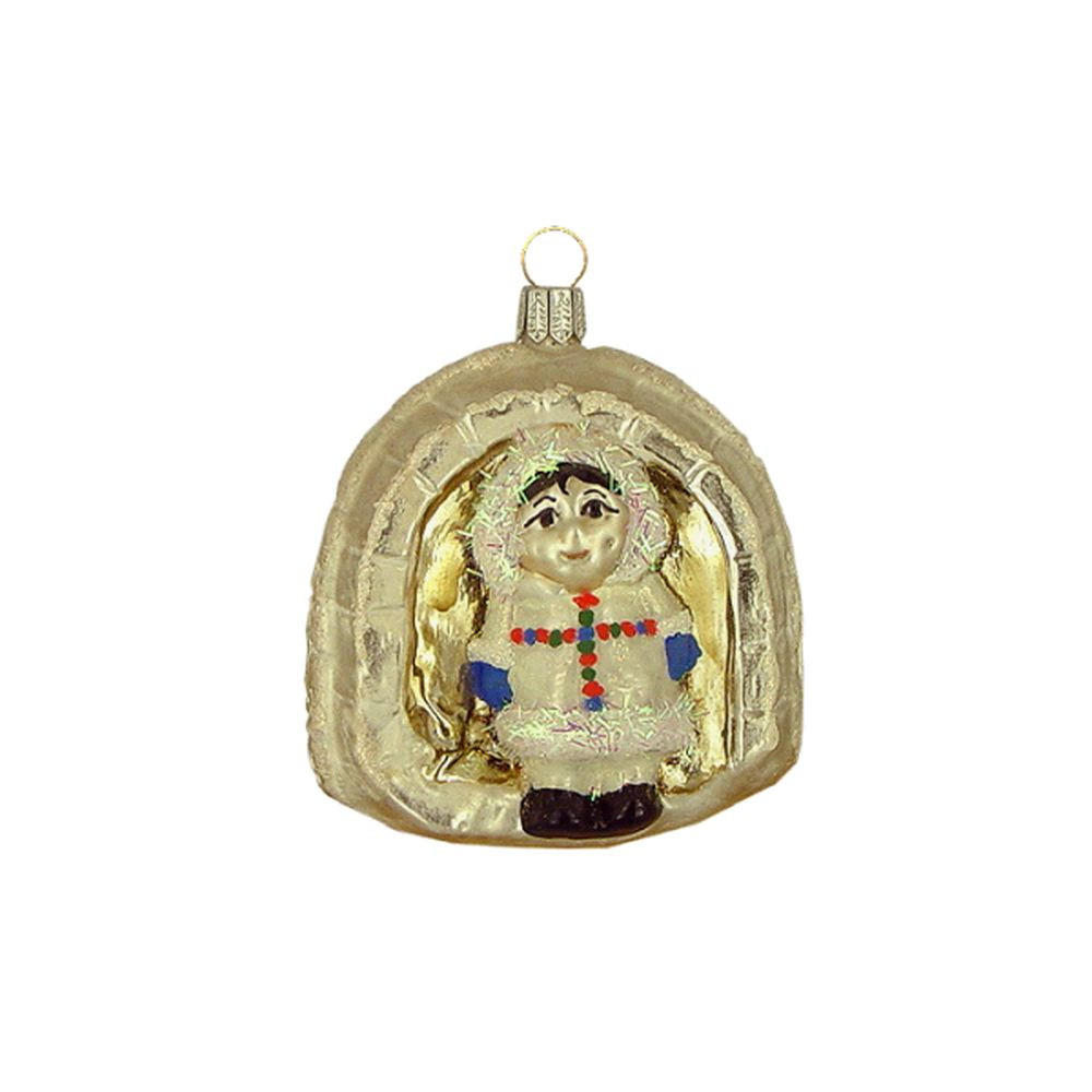 CHRISTBAUMSCHMUCK Eskimo im Iglu 9 cm - Multicolor, Metall (0.1/9/0.1cm)
