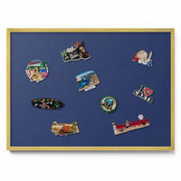 MAGNETTAFEL 70x50 cm Goldener Rahmen Dunkelblau - Weinrot, Metall (70/50/0.4cm) - TULUP