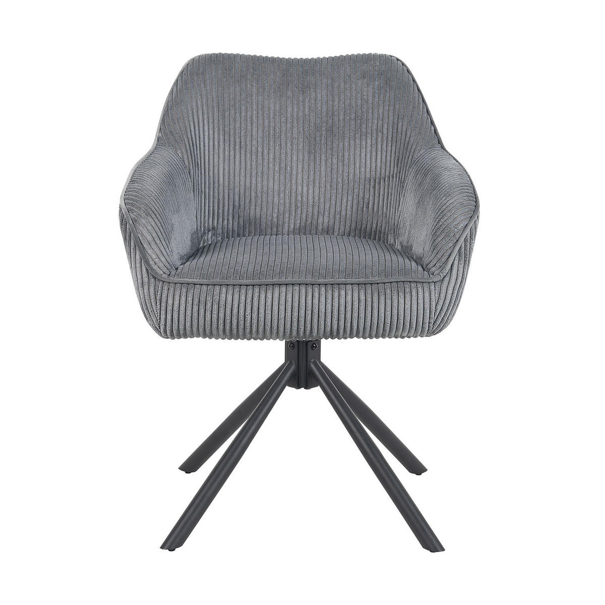 ARMLEHNSTUHL Mika-Maya 2er-Set - Schwarz/Grau, Textil/Metall (60/82/61cm) - DUBI Möbel