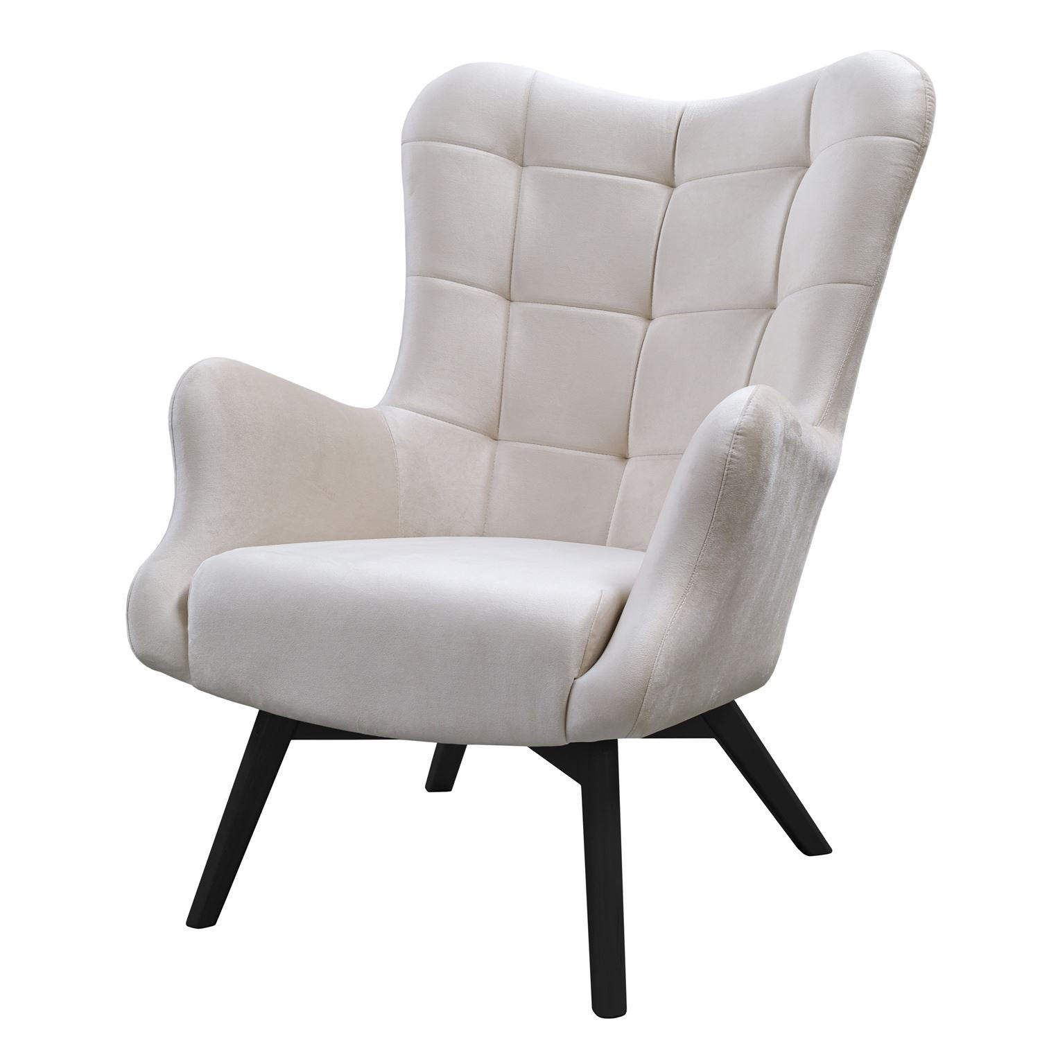 SESSEL SAND mit schwarzen Beinen - Ecru/Schwarz, Textil (80/105/86cm) - Lookway