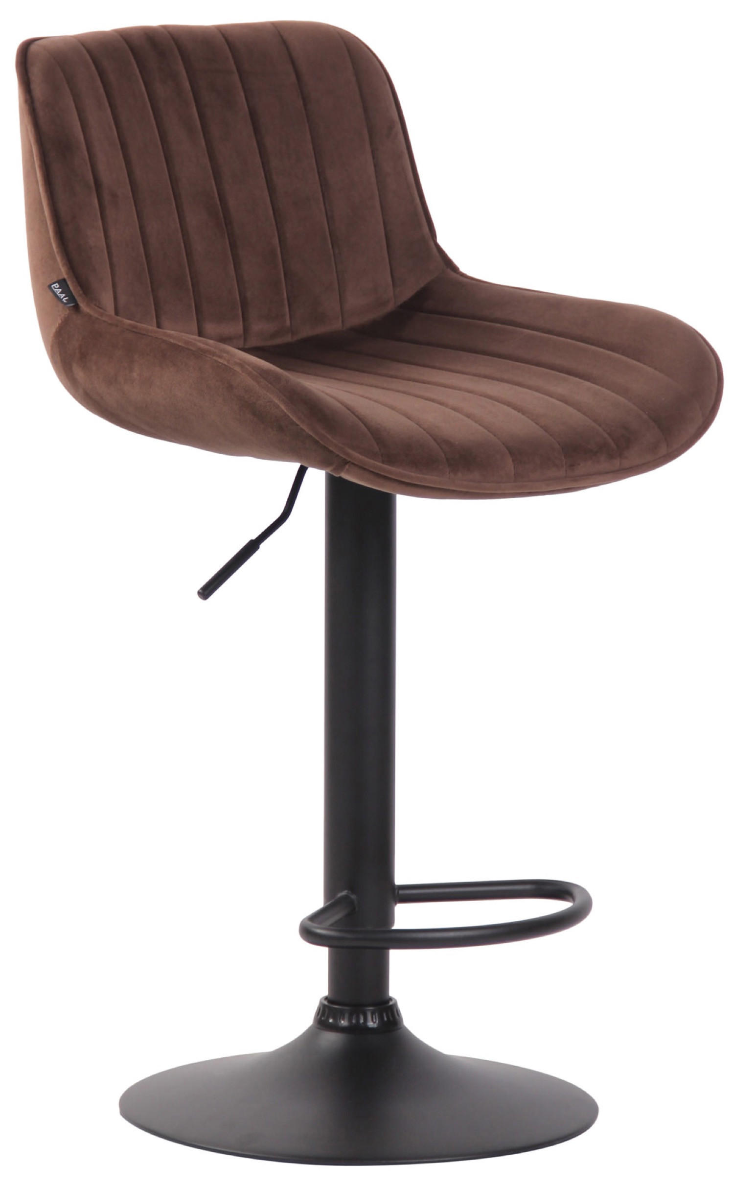 BARHOCKER Lento, Gestell schwarz, Samt Braun - Schwarz/Braun, Textil/Metall (50/100/50cm) - TPFLiving