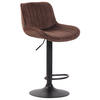 BARHOCKER Lento, Gestell schwarz, Samt Braun - Schwarz/Braun, Textil/Metall (50/100/50cm) - TPFLiving