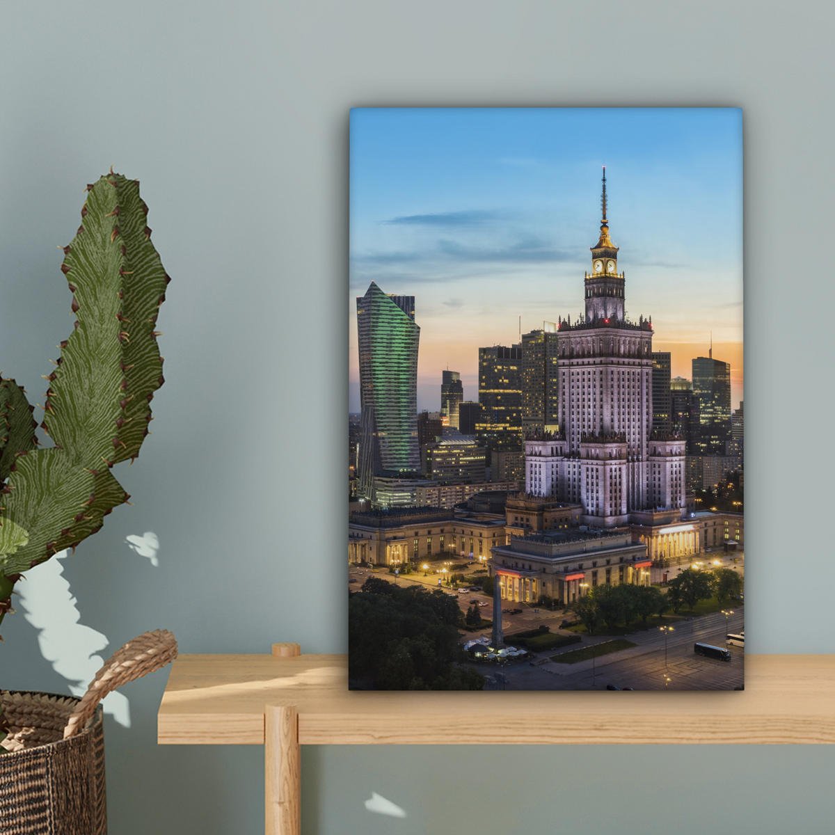 LEINWANDBILD Polen - Sonne - Warschau 20x30 cm - Blau, Textil (20/30cm) - MuchoWow