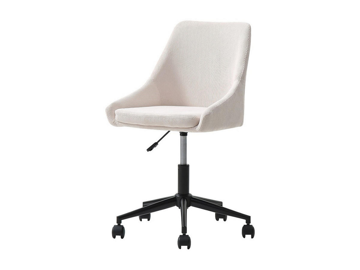 BÜROSTUHL ohne Armlehnen - 51 cm x 58 cm - samt - schwarz, cremefarben Masurie - Creme/Schwarz, Textil (51/91/58cm) - Vente-Unique