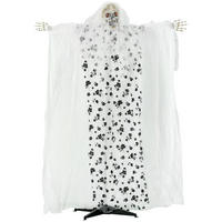 HALLOWEEN HORROR-CLOWN, Weiß, Polyester(100%), PE, PE-Schaumstoff, Stahl, PP - Weiß, Kunststoff (65/178/116cm) - Outsunny