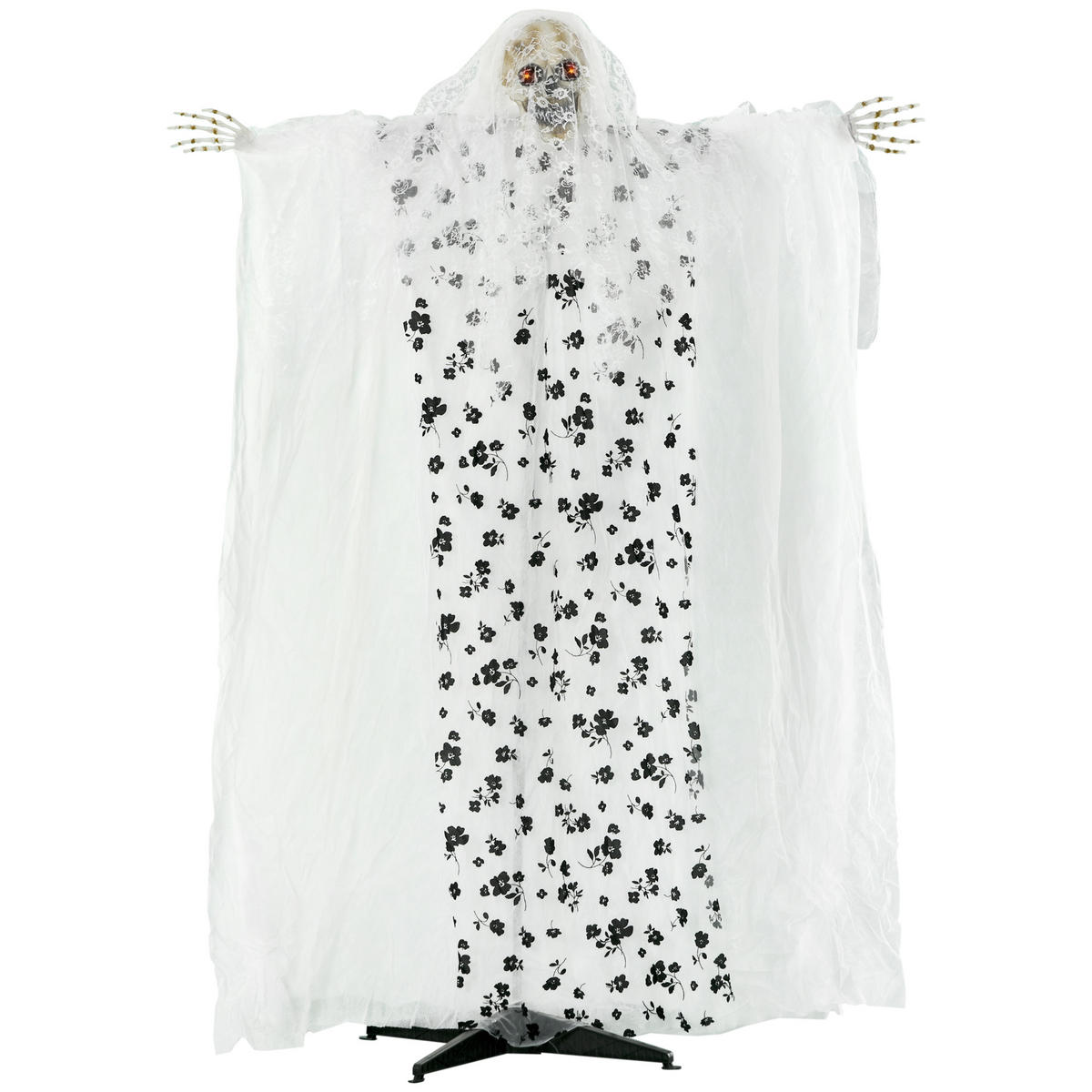 HALLOWEEN HORROR-CLOWN, Weiß, Polyester(100%), PE, PE-Schaumstoff, Stahl, PP - Weiß, Kunststoff (65/178/116cm) - Outsunny