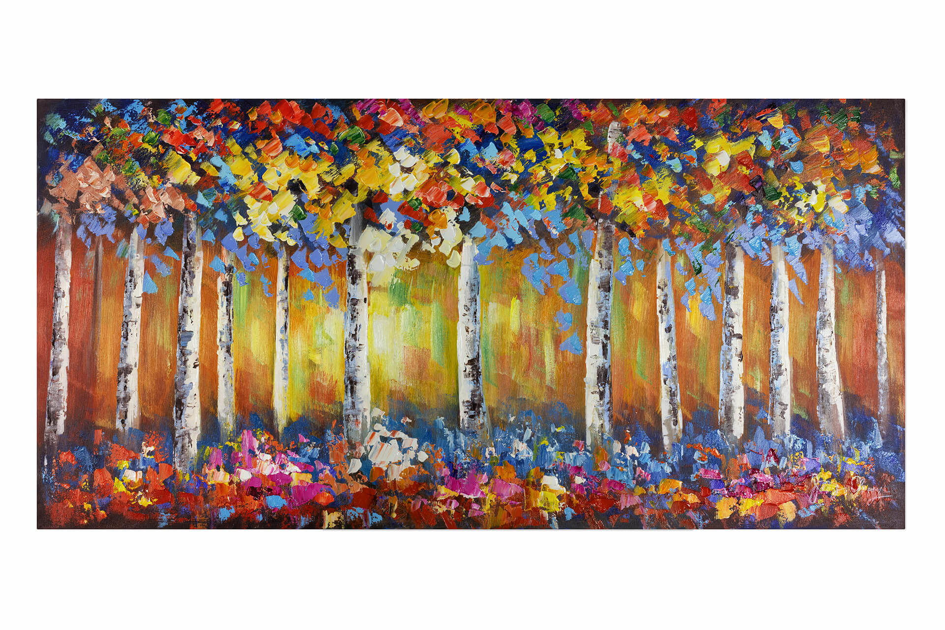 ACRYLBILD HANDGEMALT 120/60 cm - Grün, Holz/Textil (1.7/60cm) - KUNSTLOFT