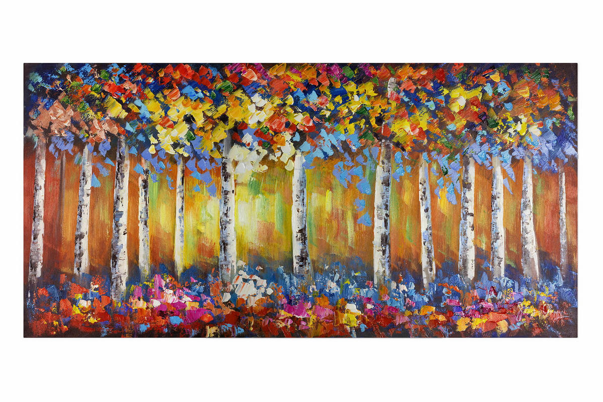 ACRYLBILD HANDGEMALT 120/60 cm - Grün, Holz/Textil (120/60cm) - KUNSTLOFT