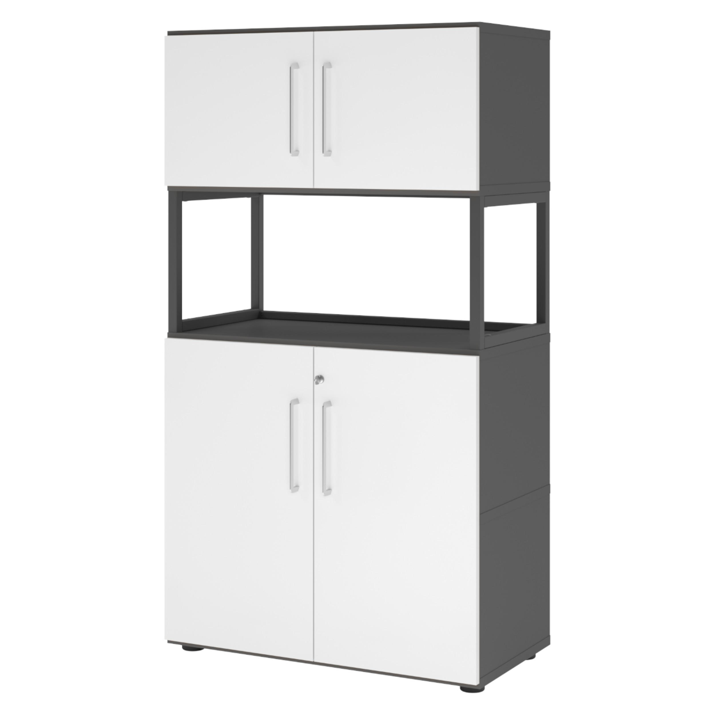 bümö Aktenschrank Graphit, Weiß 80x145.2x41.7 cm