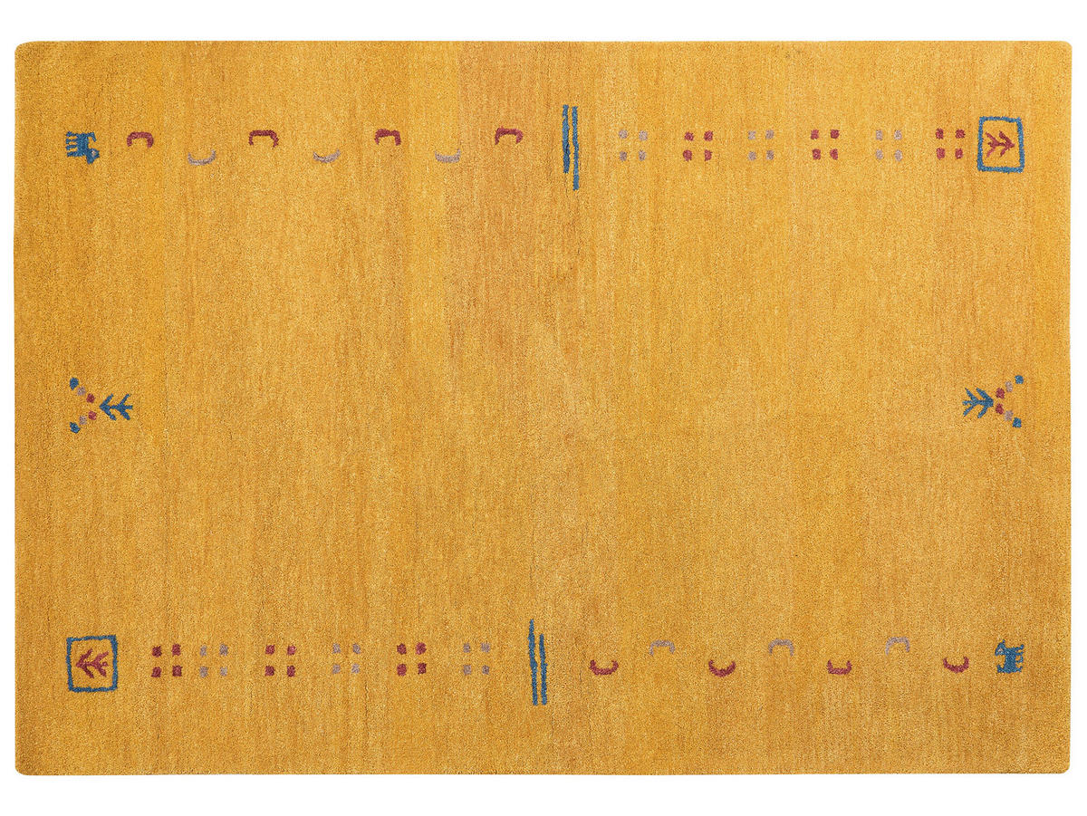 KURZFLOR-GABBEH Akalan 230/160 cm - Gelb, Textil (160/230cm) - Beliani