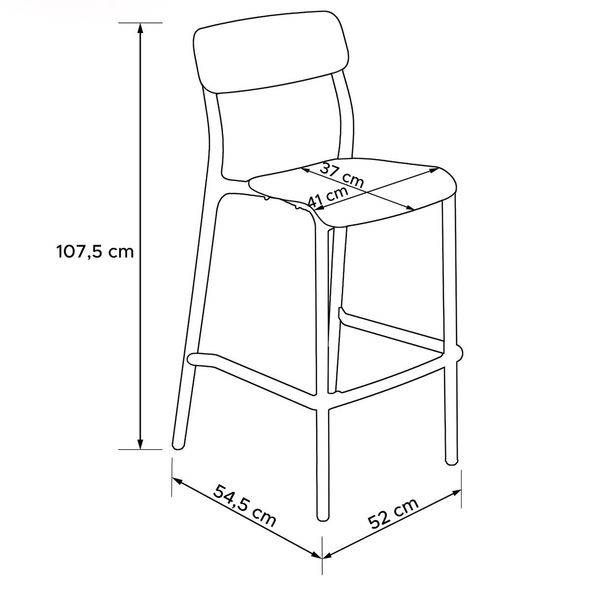 GARTENHOCKER GALIO, Hochhocker, 2-er Set - Grau, Kunststoff (52/107.5/54.5cm) - KONSIMO®