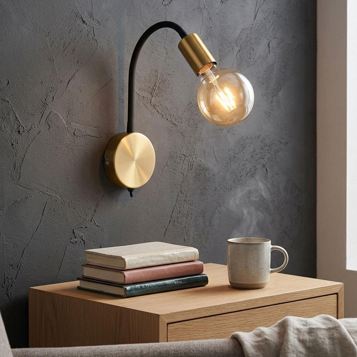 LED WANDLEUCHTE Metall Schwarz Glas - Schwarz, Glas (30/43/30cm) - Globo Lighting