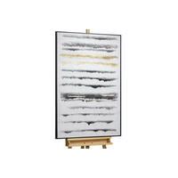 ACRYLBILD HANDGEMALT Weiß 83/123 cm - Schwarz/Grau, Textil (82.5/122.5cm) - KUNSTLOFT