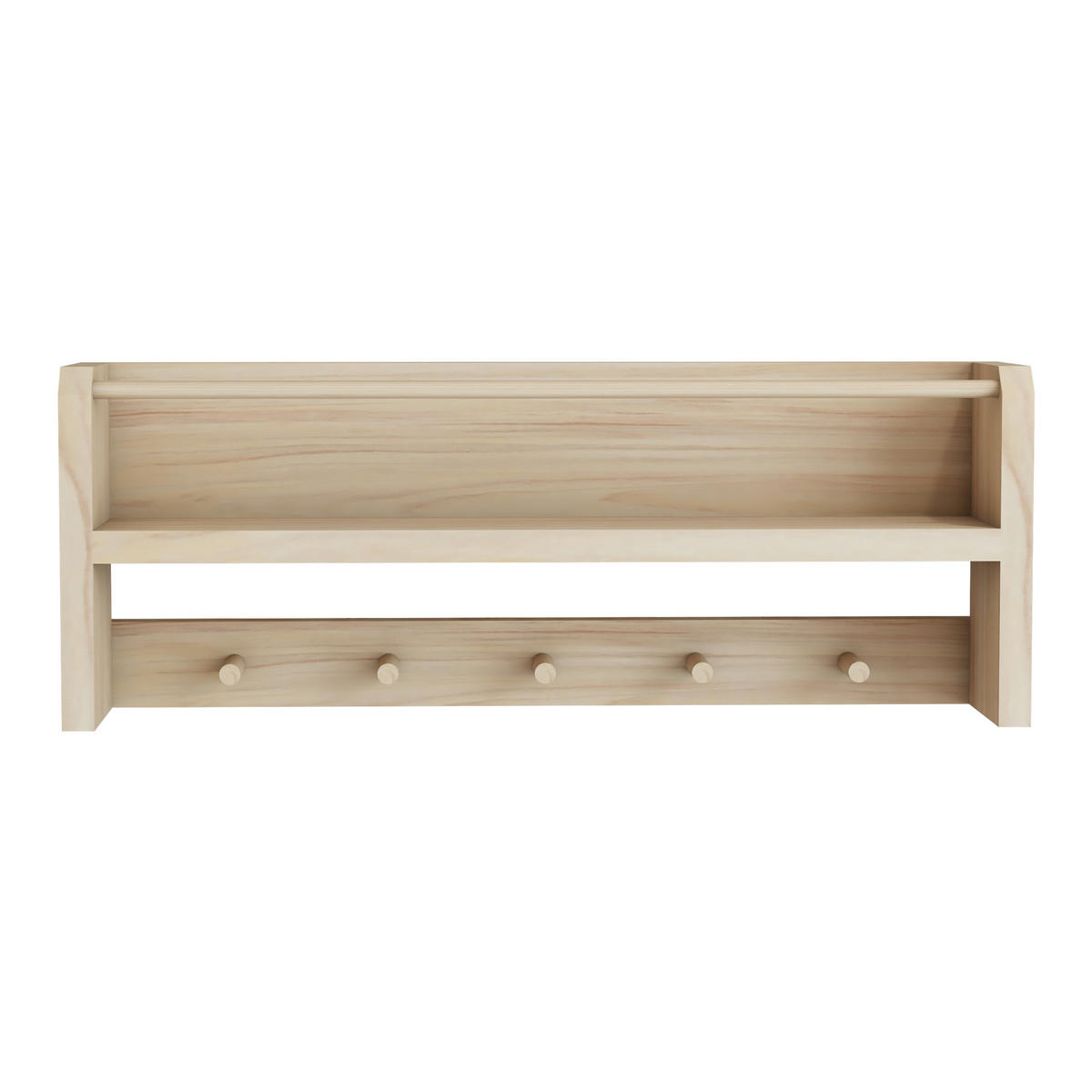 KINDERGARDEROBE Sundeved - Naturfarben, Holz (50/20/9cm) - [en.casa]