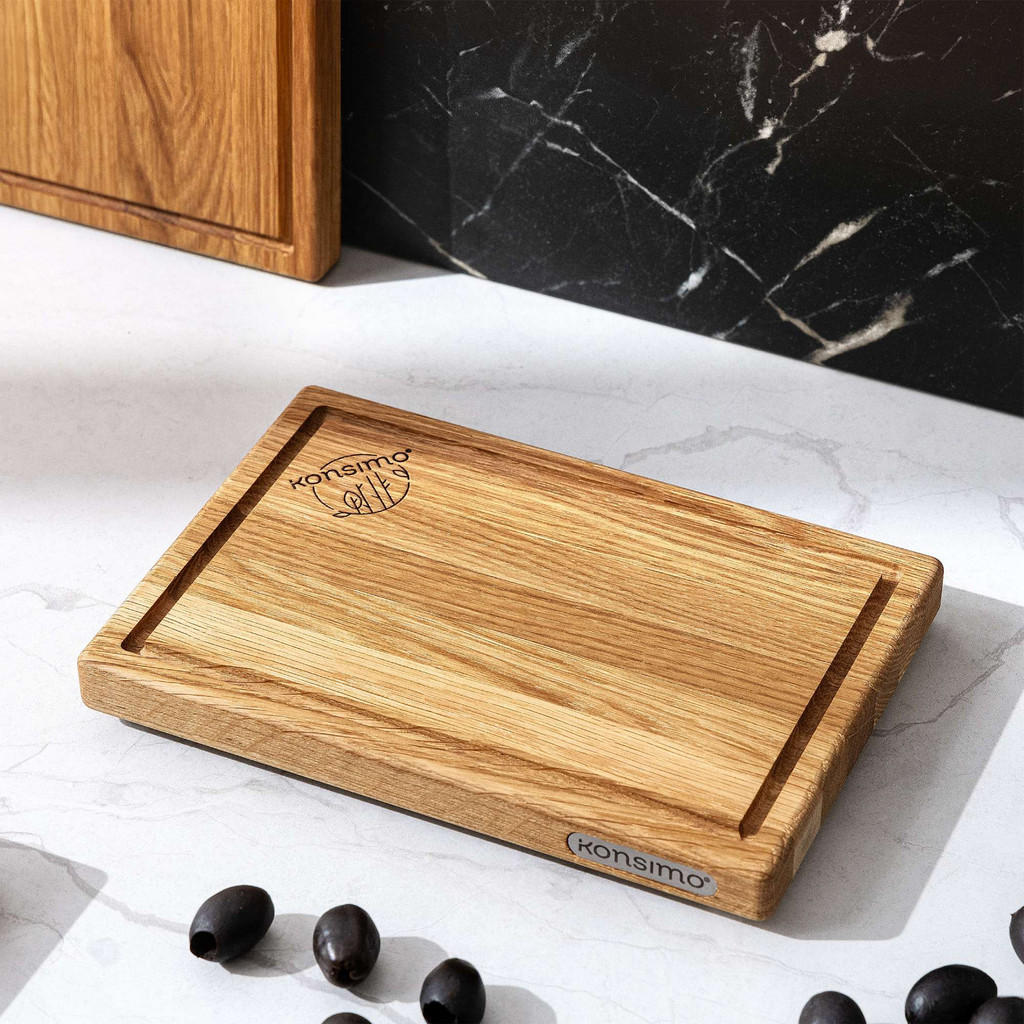 Thumbnail - Konsimo® Schneidebrett, Braun, Eiche, Holz, Rechteckig, 15x22 cm, FSC 100%, Hergestellt in Europa, Küchenzubehör, Schnei...