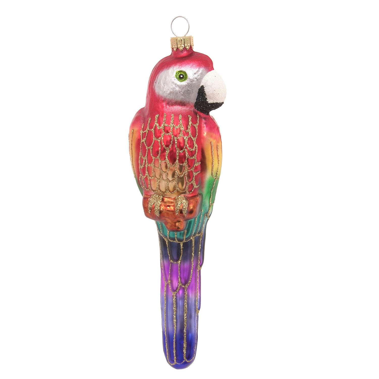 CHRISTBAUMSCHMUCK Papagei Mehrfarbig 20cm (Glas / 1 Stk.) - Multicolor, Glas (5/18/4cm) - Krebs Glas Lauscha