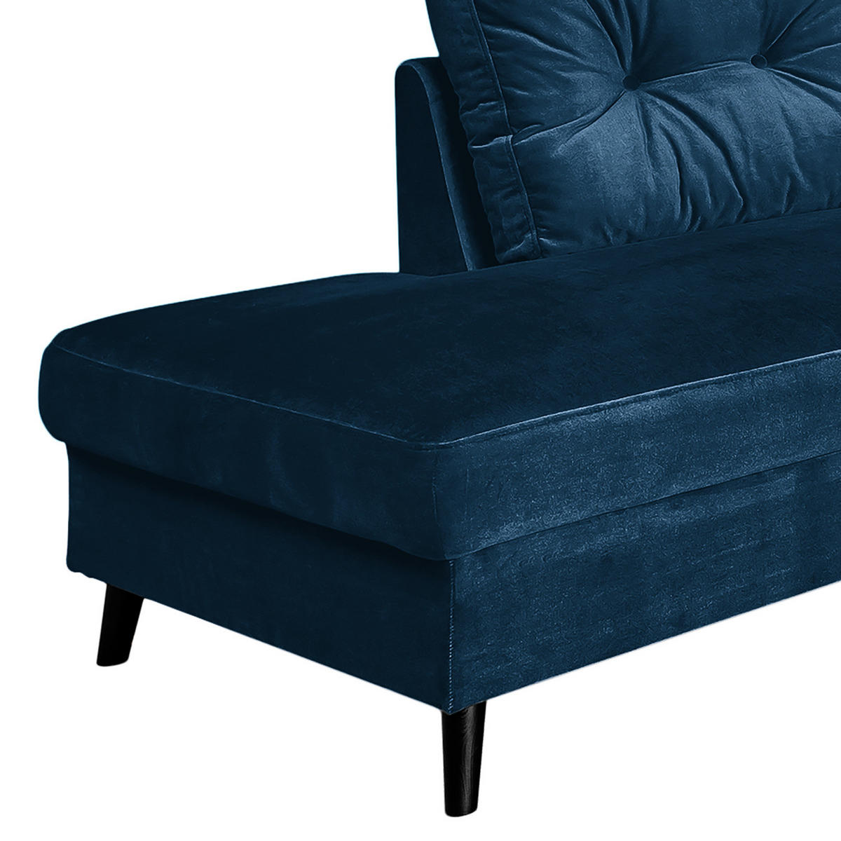 WOHNLANDSCHAFT mit Longchair - Schwarz/Dunkelblau, Buchenholz/Textil (297/90/200cm) - home24