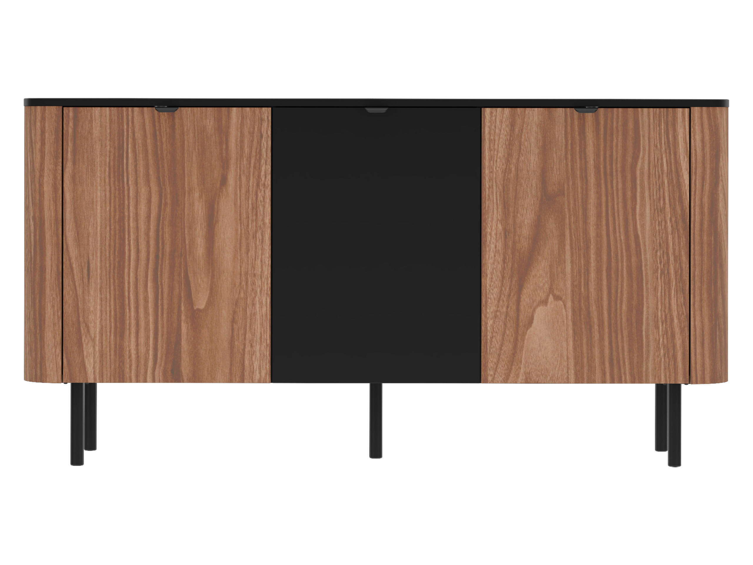 KOMMODE Pero 150 03 - Nussbaumfarben/Schwarz, Holzwerkstoff/Metall (151/78/39cm) - MIRJAN24