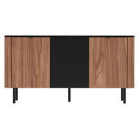 KOMMODE Pero 150 03 - Nussbaumfarben/Schwarz, Holzwerkstoff/Metall (151/78/39cm) - MIRJAN24