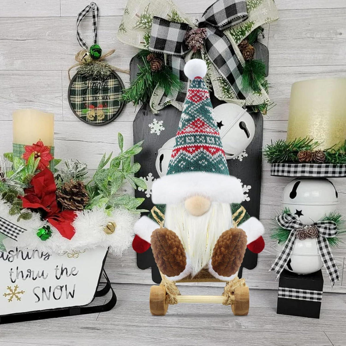 WEIHNACHTSWICHTEL 3er Set Grün - Multicolor, Textil (11/18/20cm)