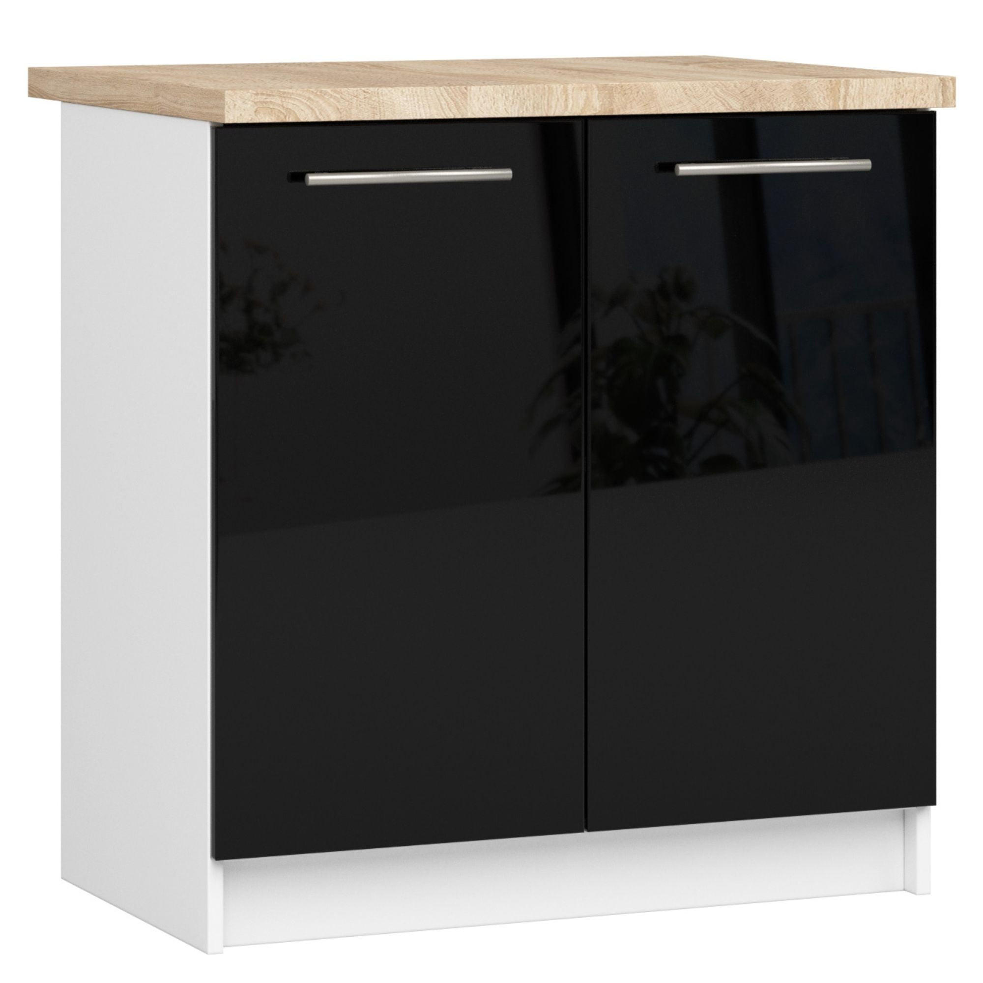 RAUMHIRSCH FURNITURE SPODNÍ SKŘÍŇ Bílá, Černá lesklá 85/80/46