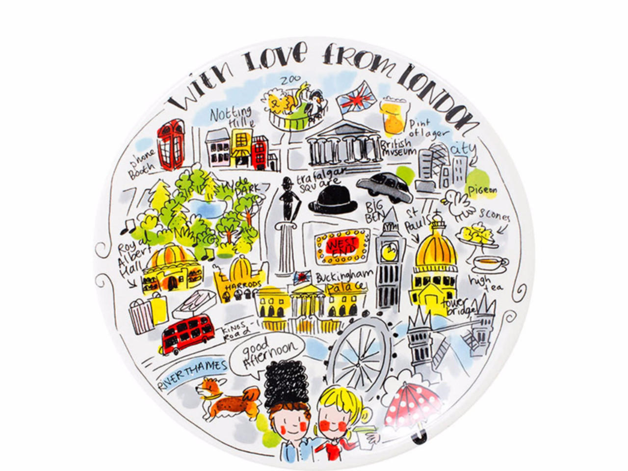 FRÜHSTÜCKSTELLER London in Bunt - 22cm - Multicolor, Keramik (21.8/21.8/2.5cm) - Blond Amsterdam