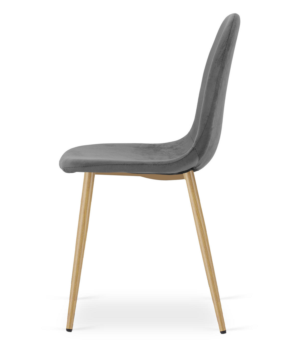 STUHL Dunkelgrau 44,5x53 cm PADVA Samtstoff Leicht Zu Reinigen - Grau, Metall (44.5/41/53cm)