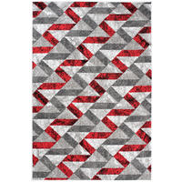 TEPPICH MAYA Rot Geometrisch Streifen Meliert 80/150 cm - Rot, Textil (80/150cm) - Tapiso