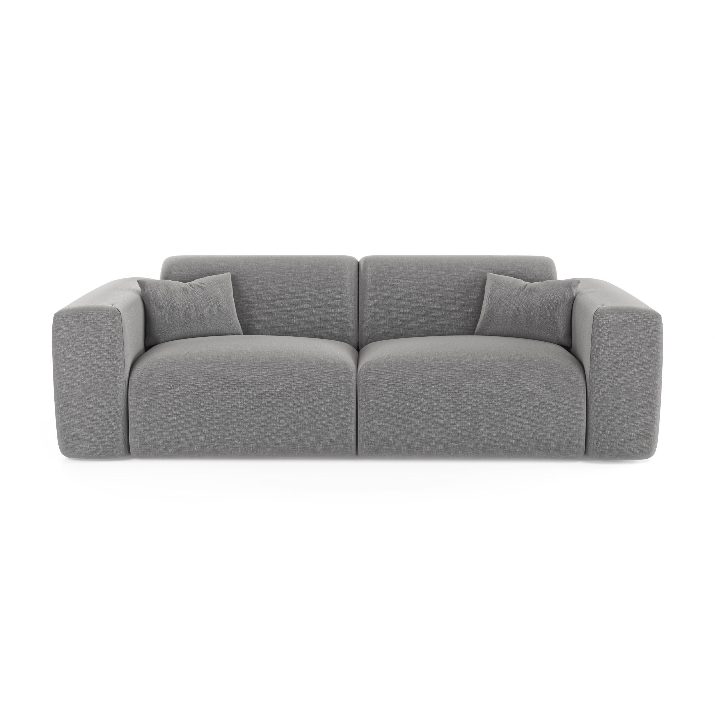 SCHLAFSOFA GERADE Rastergewebe Hellgrau 234cm - Hellgrau/Grau, Textil (234/73/95cm) - Sia Home